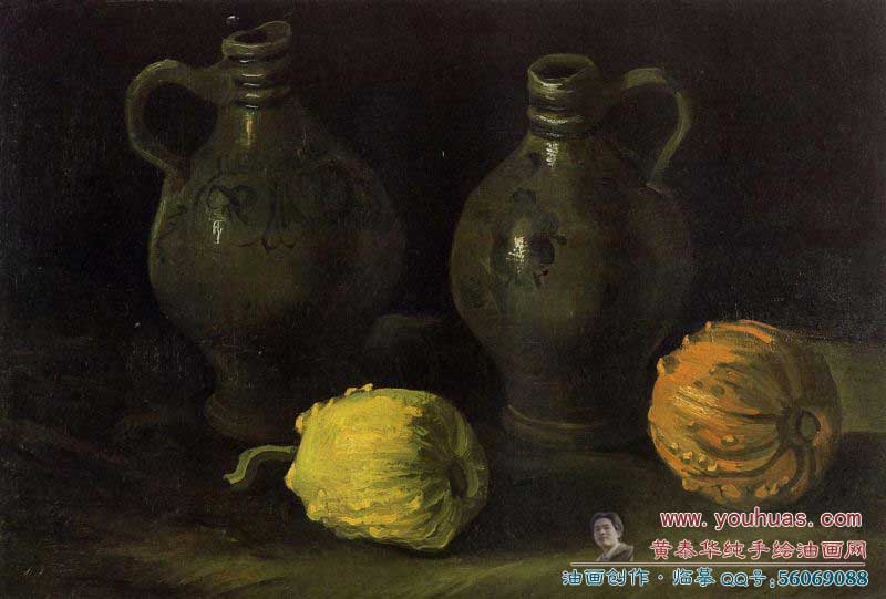 ͻƷ:Still Life with Two Jars and Two PumpkinsArtist:Vincent Van GoghCountry of Origin:NetherlandsDate of Creation:1885 ADTagged With:Still Life 